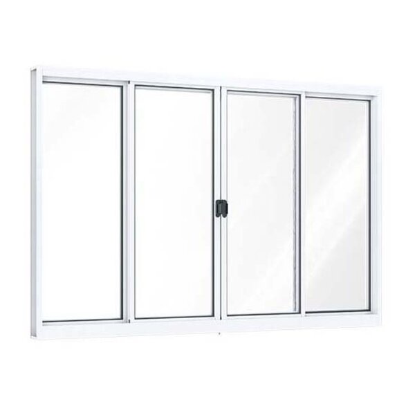 Janela De Alumínio De Correr Central 4 Folhas 100x200cm Riobr