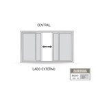 Janela De Alumínio De Correr Central 4 Folhas Com Grade 100x2