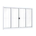 Janela De Alumínio De Correr Central 4 Folhas Com Grade 100x2