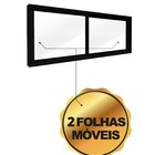 Janela De Alumínio De Correr Lateral 2 Folhas Móveis 60x100cm