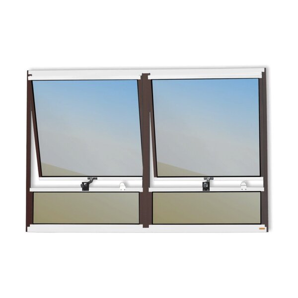 Janela De Alumínio Maxim-ar 2 Seções 80x120cm Vidro Espelhado