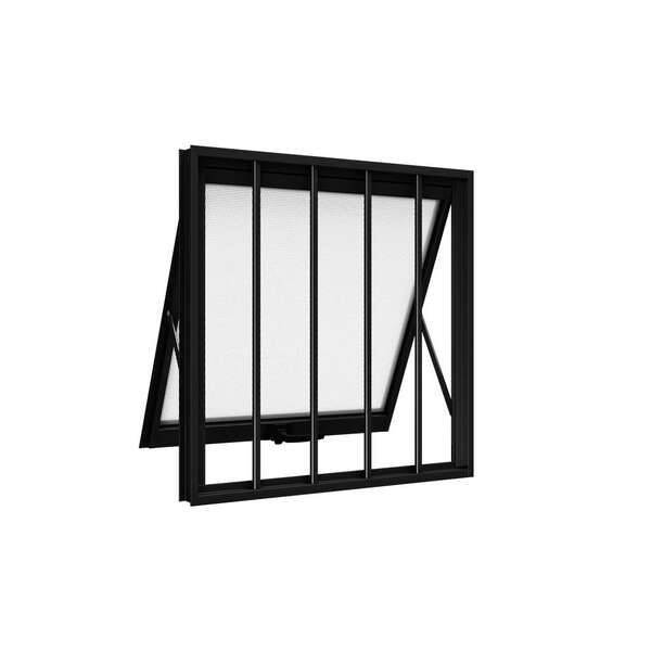 Janela De Alumínio Maxim-ar 60 X 60 X 5,5 Cm Preto Com Grade