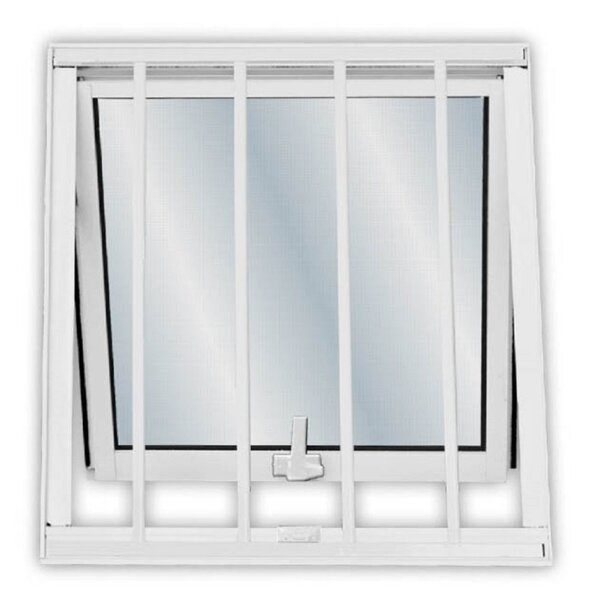 Janela De Alumínio Maxim-ar 60x40cm Com Grade E Vidro Mini Bo