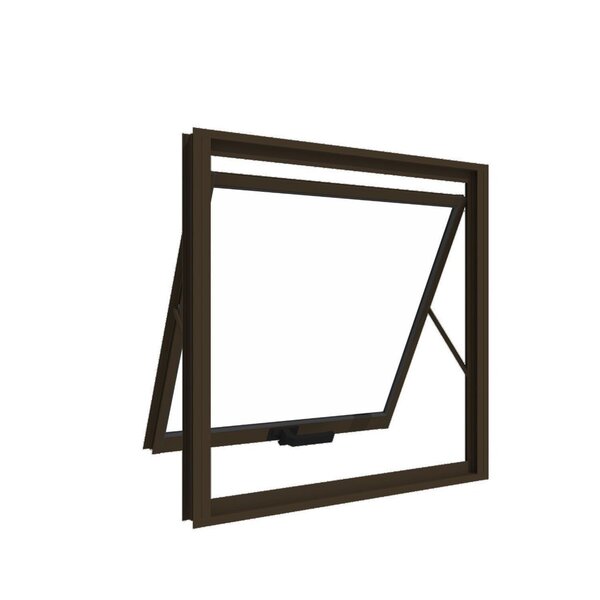 Janela De Aluminio Maxim-ar 60x60cm Vidro Transparente Bronze