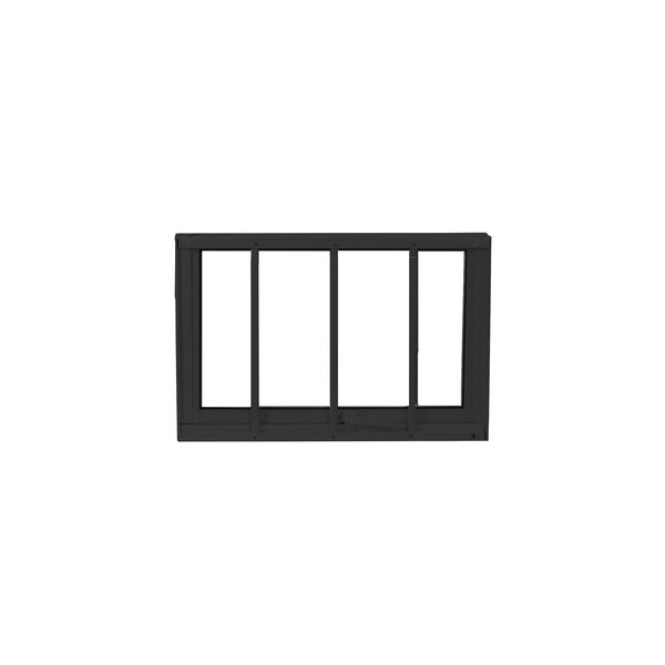 Janela De Aluminio Maximo - Ar 60x60cm 1 Seção Com Grade Preto