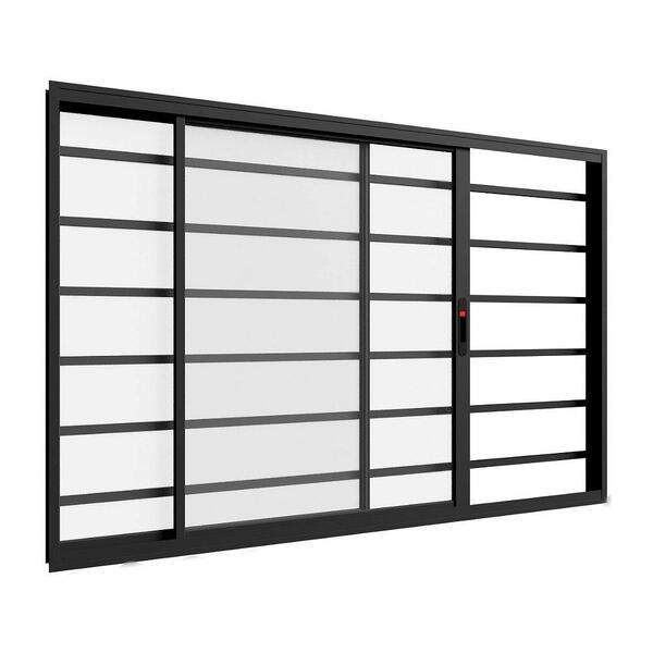 Janela De Alumínio Maxx 02 Folhas Fecho Embutido Preto - 100x