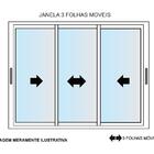 Janela De Alumínio Maxx 03 Folhas Móveis Branco - 100x160