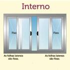 Janela De Alumínio Ônix 04 Folhas Com Grade Preto - 100x200