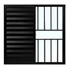 Janela De Alumínio Preto Veneziana De Correr 3 Folhas Com Gra