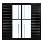 Janela De Alumínio Preto Veneziana De Correr 6 Folhas Com Gra