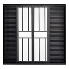 Janela De Alumínio Preto Veneziana De Correr 6 Folhas Com Gra