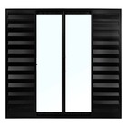 Janela De Alumínio Preto Veneziana De Correr 6 Folhas Sem Gra