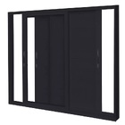 Janela De Alumínio Preto Veneziana Lambril De Correr 6 Folhas