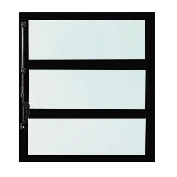 Janela De Alumínio Preto Vitro Basculante Cmc Modular - 0.40