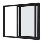 Janela De Alumínio Preto Vitro De Correr 2 Folhas Móveis Sem