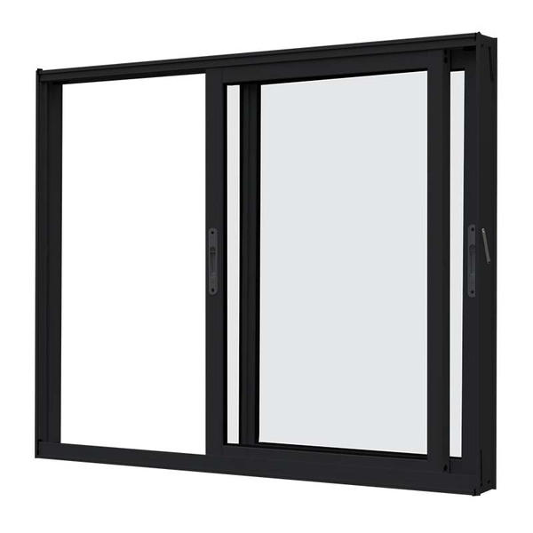 Janela De Alumínio Preto Vitro De Correr 2 Folhas Móveis Sem