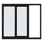 Janela De Alumínio Preto Vitro De Correr 3 Folhas Móveis Sem