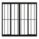 Janela De Alumínio Preto Vitro De Correr 4 Folhas Com Grade H