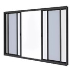 Janela De Alumínio Preto Vitro De Correr 4 Folhas Sem Grade C