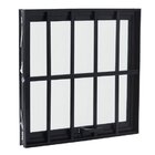 Janela De Alumínio Preto Vitro Máximo Ar Com Grade Atlântica