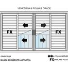 Janela De Alumínio Ven C/grade 06 Folhas Branca - 1,00x1,80m