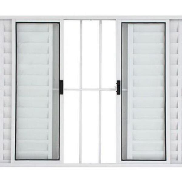 Janela De Alumínio Ven C/grade 06 Folhas Branca - 1,00x1,80m