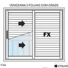 Janela De Alumínio Veneziana 03 Folhas Branca - 100x150