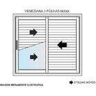 Janela De Alumínio Veneziana 03 Folhas Preto Maxx - 100x100