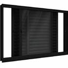 Janela De Alumínio Veneziana 03 Folhas Preto Maxx - 100x100