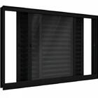 Janela De Alumínio Veneziana 03 Folhas Preto Maxx - 120x120