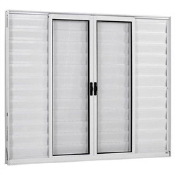 Janela De Alumínio Veneziana 06 Folhas Branca Fit - 100x120