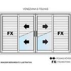 Janela De Alumínio Veneziana 06 Folhas Branca Maxx - 120x180