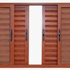 Janela De Alumínio Veneziana 06 Folhas Madeira Max - 120x120
