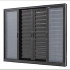 Janela De Alumínio Veneziana 06 Folhas Preto Maxx - 120x160