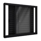 Janela De Alumínio Veneziana 100 X 120 X 10 Cm Preto 3 Folhas