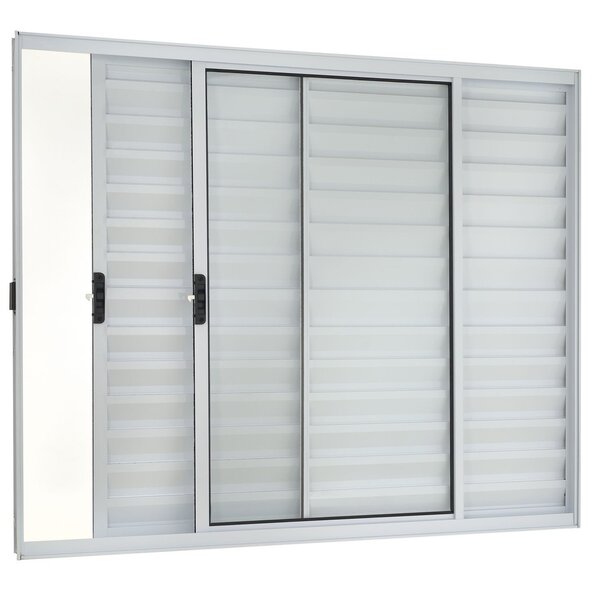 Janela De Alumínio Veneziana 100x100cm 3 Folhas Direita Ecosu