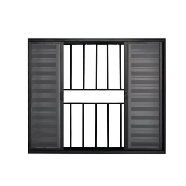 Janela De Alumínio Veneziana 100x100cm 6 Folhas Grade Hale Es