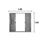 Janela De Alumínio Veneziana 100x100cm 6 Folhas Hale Esquadri