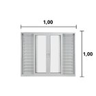 Janela De Alumínio Veneziana 100x100cm 6 Folhas Suprema Hale