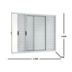 Janela De Alumínio Veneziana 100x100cm Com Grade 3 Folhas Dir