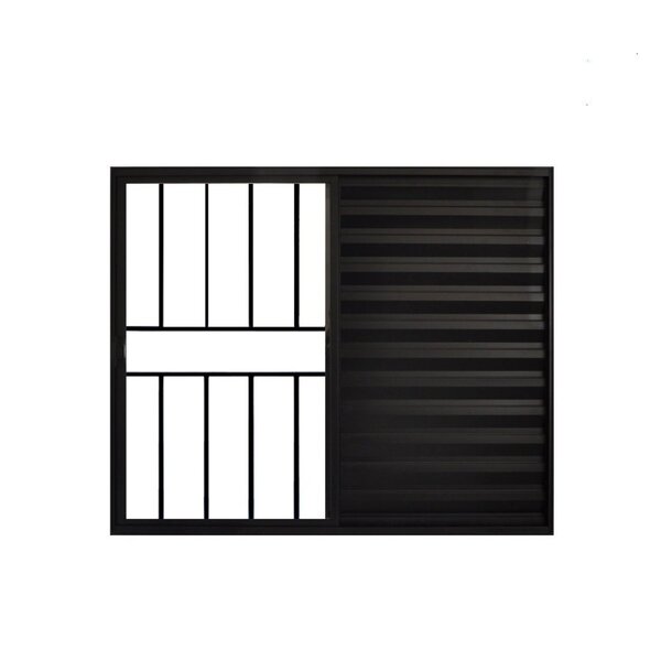 Janela De Alumínio Veneziana 100x120cm 3 Folhas Grade Hale Es