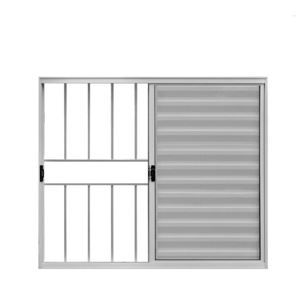 Janela De Alumínio Veneziana 100x120cm 3 Folhas Grade Hale Es