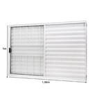 Janela De Alumínio Veneziana 100x150cm 3 Folhas Com Grade E V