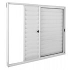 Janela De Alumínio Veneziana 100x150cm 3 Folhas Com Vidro Lis