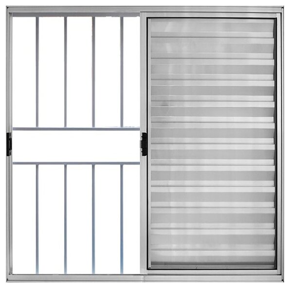 Janela De Alumínio Veneziana 100x150cm 3 Folhas Grade Hale Es