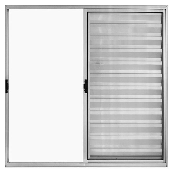 Janela De Alumínio Veneziana 100x150cm 3 Folhas Hale Esquadri