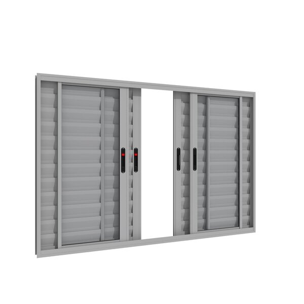 Janela De Alumínio Veneziana 100x150cm 6 Folhas Com Fecho Emb