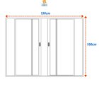 Janela De Alumínio Veneziana 100x150cm 6 Folhas Com Grade Mar