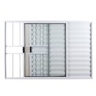 Janela De Alumínio Veneziana 100x150cm Com Grade 3 Folhas Dir