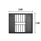 Janela De Alumínio Veneziana 100x200cm 6 Folhas Grade Hale Es